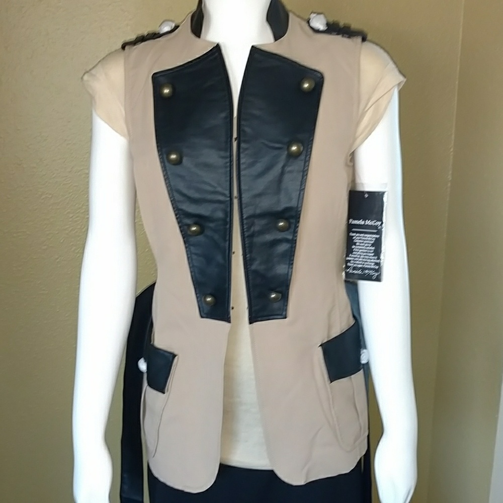 NWT Pamela McCoy Military Style Vest XXS
